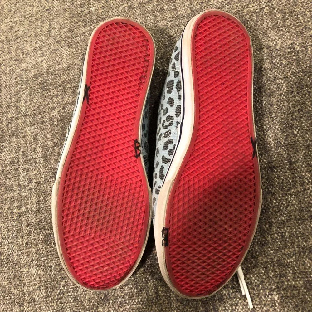 Blue Leopard Lace-Up Vans, Size W8/M6.5 - Picture 5 of 5